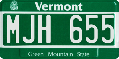 VT license plate MJH655