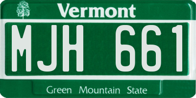 VT license plate MJH661