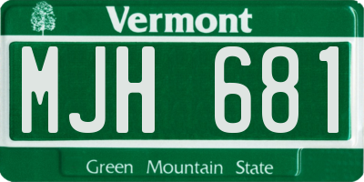 VT license plate MJH681