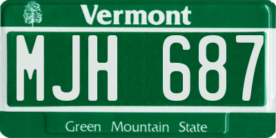 VT license plate MJH687