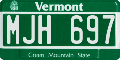 VT license plate MJH697