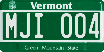 VT license plate MJI004