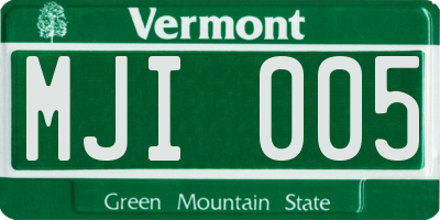 VT license plate MJI005