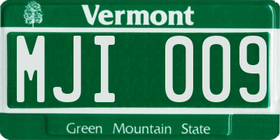 VT license plate MJI009