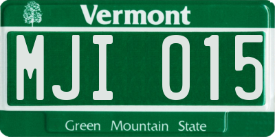 VT license plate MJI015