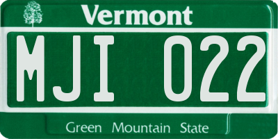 VT license plate MJI022