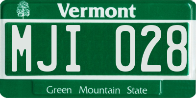 VT license plate MJI028