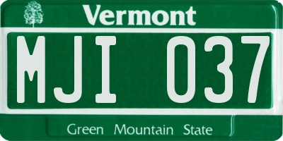 VT license plate MJI037