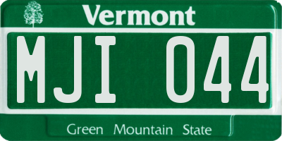 VT license plate MJI044