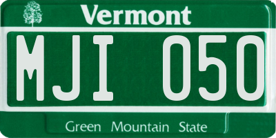 VT license plate MJI050