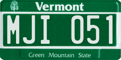 VT license plate MJI051