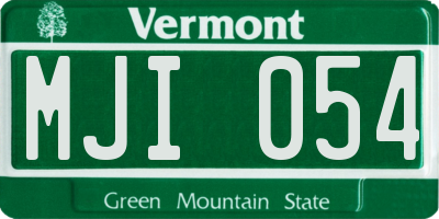 VT license plate MJI054