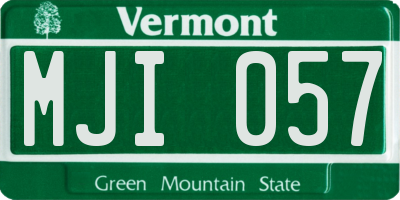 VT license plate MJI057