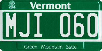 VT license plate MJI060