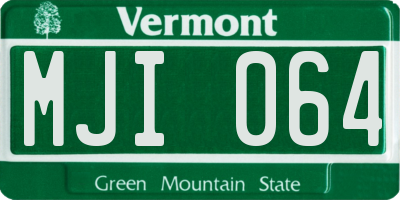 VT license plate MJI064