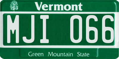 VT license plate MJI066