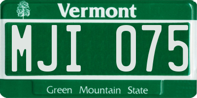 VT license plate MJI075