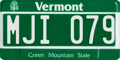 VT license plate MJI079