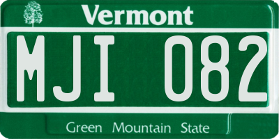 VT license plate MJI082