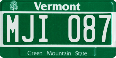 VT license plate MJI087