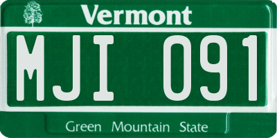 VT license plate MJI091