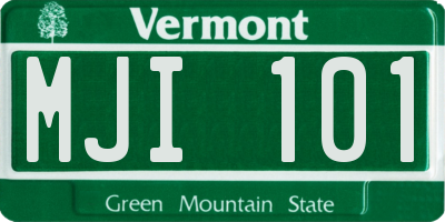 VT license plate MJI101