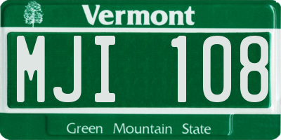 VT license plate MJI108