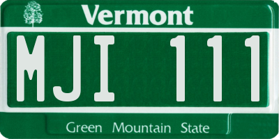 VT license plate MJI111