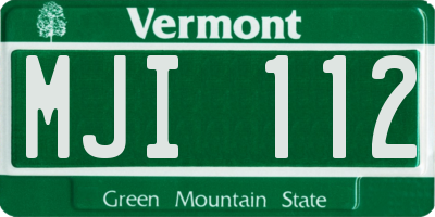 VT license plate MJI112