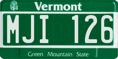 VT license plate MJI126