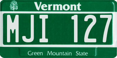 VT license plate MJI127