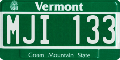 VT license plate MJI133
