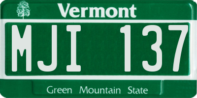 VT license plate MJI137