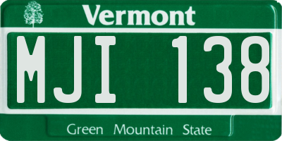 VT license plate MJI138