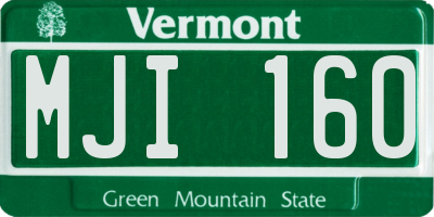 VT license plate MJI160