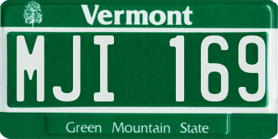 VT license plate MJI169