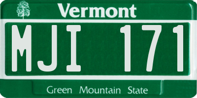 VT license plate MJI171