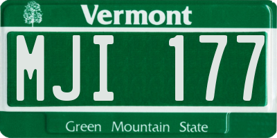 VT license plate MJI177