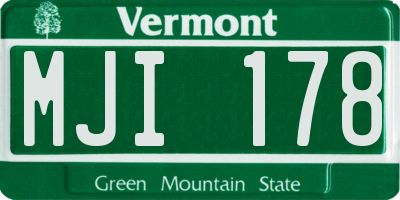 VT license plate MJI178