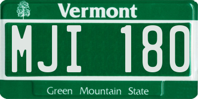 VT license plate MJI180