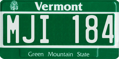 VT license plate MJI184