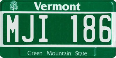 VT license plate MJI186