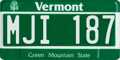 VT license plate MJI187