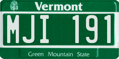 VT license plate MJI191