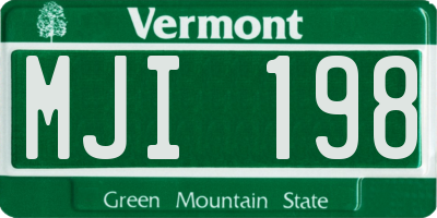 VT license plate MJI198