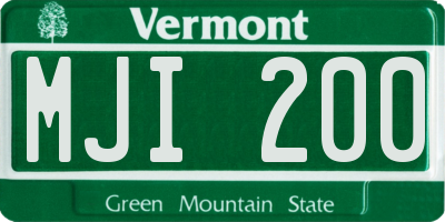 VT license plate MJI200