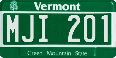 VT license plate MJI201