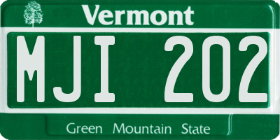 VT license plate MJI202