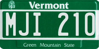 VT license plate MJI210