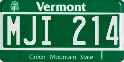 VT license plate MJI214